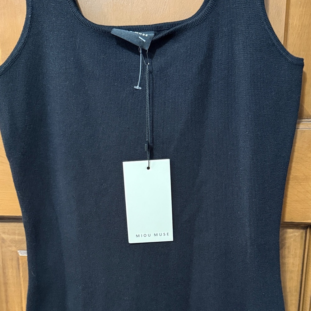 Miou Muse Black Sleeveless Stretch Dress NWT - Picture 2 of 6